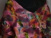 shibori dyed, strip-felted poncho